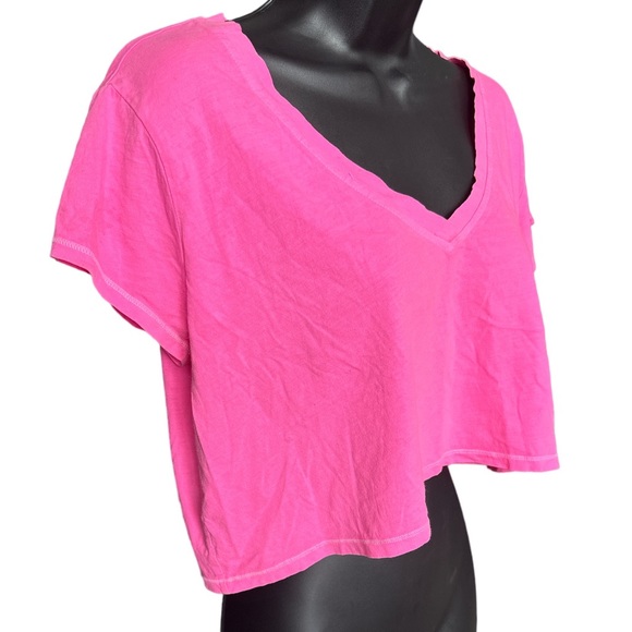 FOREVER 21 Neon/Hot Pink Cropped Tee - Picture 3 of 7